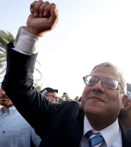 Itamar Ben-Gvir with a raised fist
