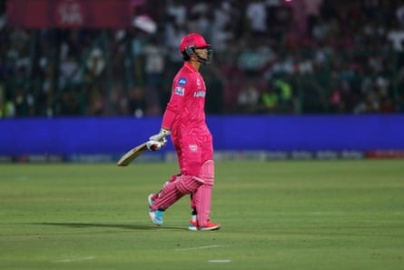 Vaibhav Suryavanshi walks off after getting out against Mumbai Indians
