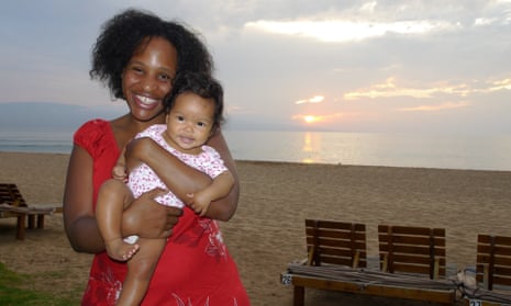 Nicola Yoon and her daughter, who is now five.