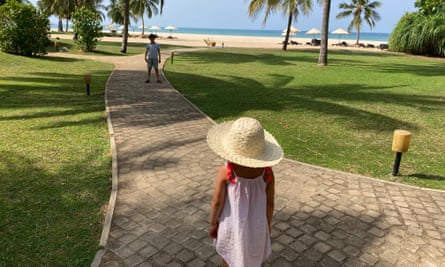 Seb and Jemima at the Uga Bay hotel.