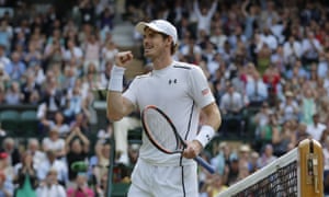 Andy Murray celebrates after a convincing win.