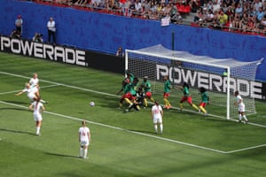 Steph Houghton scores for England against Cameroon at the Women’s World Cup in 2019