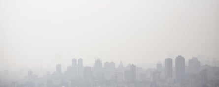 The heavily polluted skyline of Tehran.