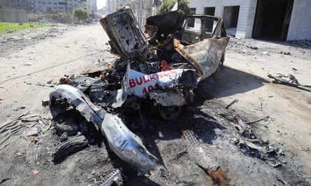 Wreckage of an ambulance
