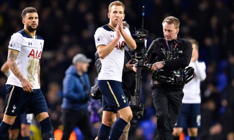Harry Kane applauds the Tottenham fans after the Premier League win over Middlesbrough.