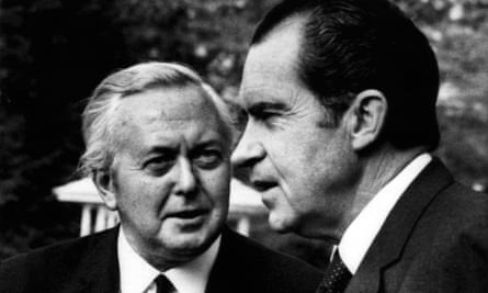 Harold Wilson and Richard Nixon in April 1971, months before the president abandoned the gold standard.