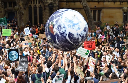 Thousands of school students from across Sydney attend the global Climate Strike rally at Town Hall in March last year