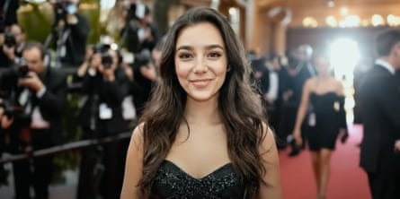 an AI generated girl on a red carpet