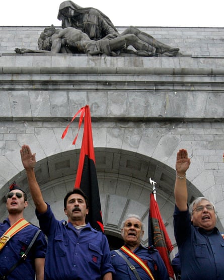 Rightwing falangists and Franco supporters at the Valley of the Fallen in 2006