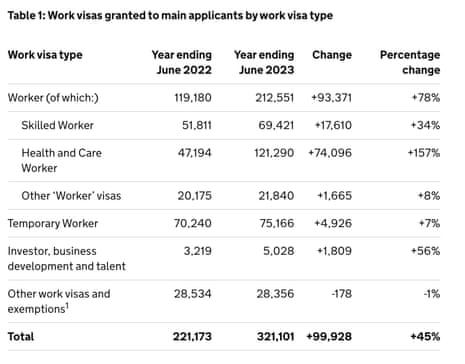 Work visa figures
