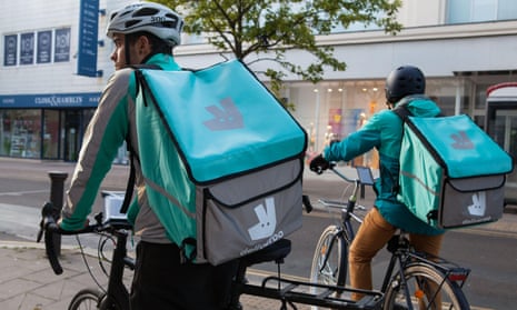 Deliveroo couriers in Brighton, East Sussex