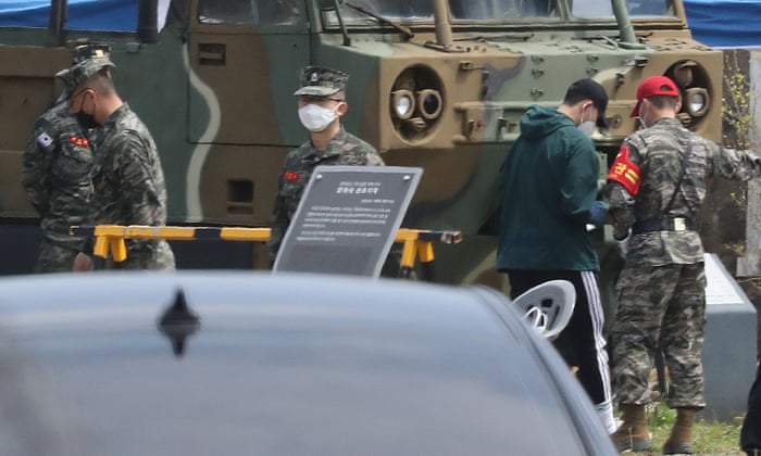 Tottenham S Son Heung Min Starts Military Service In South Korea Football The Guardian
