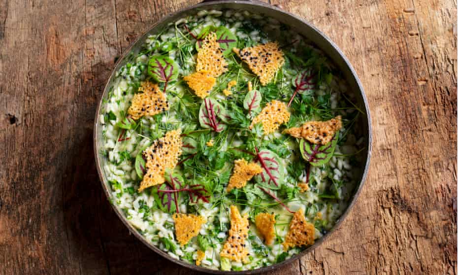 Nice rice: spring herb risotto and parmesan chips.