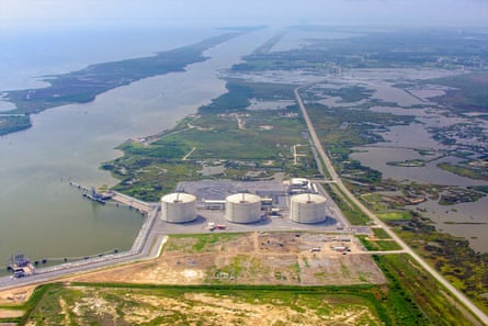 The LNG storage facility in Hackberry, Louisiana, along the Gulf of Mexico.