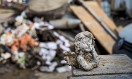 A figurine amid the ruin