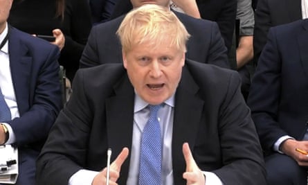 Boris Johnson at a hearing of the legislative advantages board.