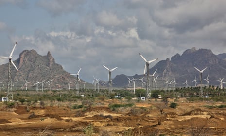 Wind turbines generate electricity in Tamil Nadu, India