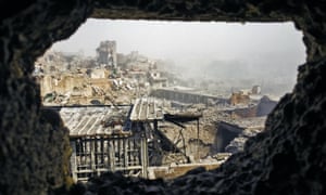 scenes of destruction in the old city of Mosul