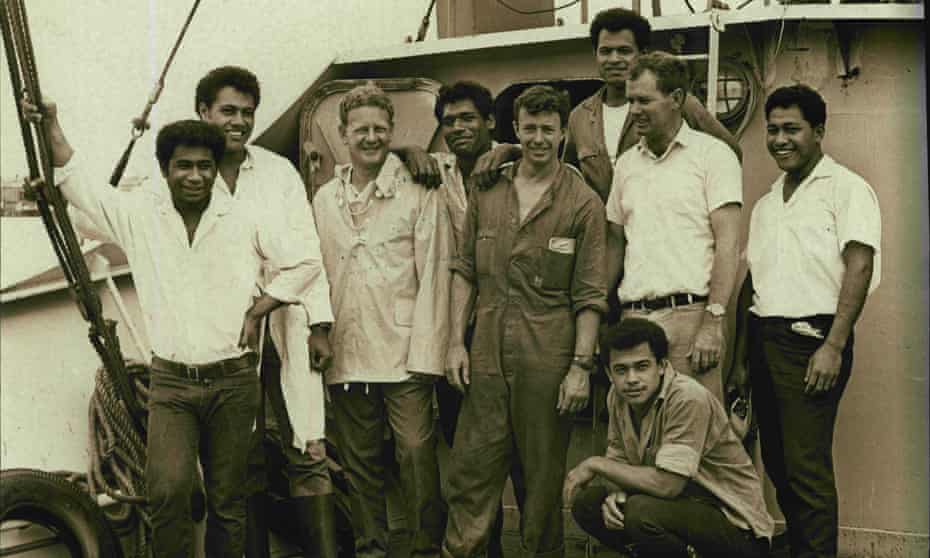  Peter Warner (third left) with his crew: David, John, Luke, Bill, Stephen, Jim, Kolo and Mano in 1968. (Photo by John Raymond Elliott/Fairfax Media via Getty Images).