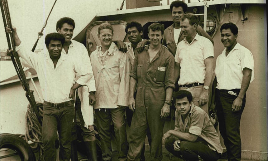 Mr Peter Warner, third from left, with his crew in 1968, including the survivors from ‘Ata. Mr Peter Warner, third from left, with his crew in 1968, including the survivors from ‘Ata.