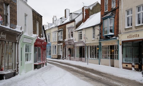 Harbour Street, Whitstable in winter.