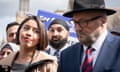 Monty Panesar attends a news conference with George Galloway in Parliament Square, where the former England spinner announced his intention to stand as an MP.