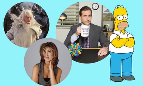 Goodbye to all that … The Lord of the Rings, Jennifer Aniston, Steve Carell in The Office and Homer Simpson.