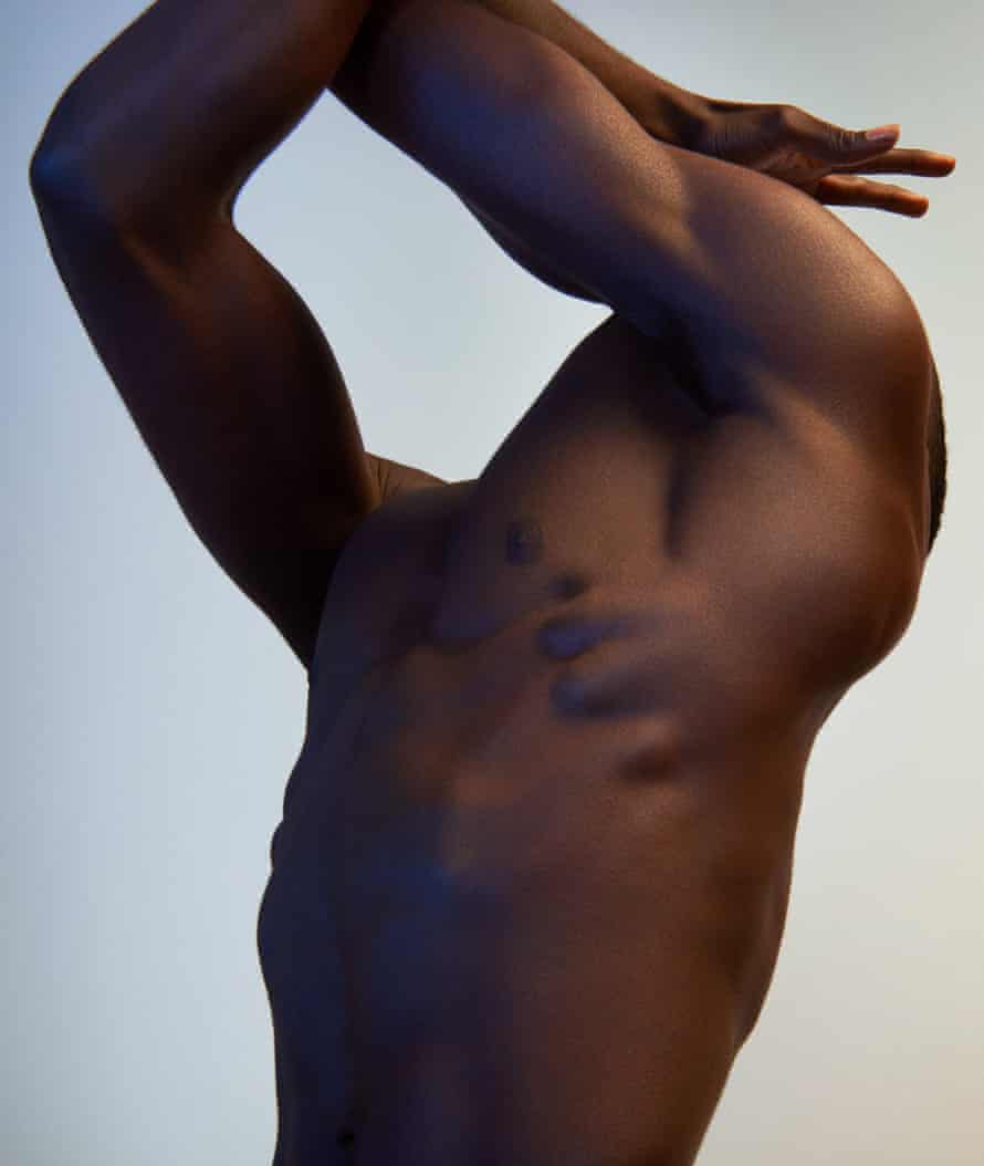 A muscular black man's torso