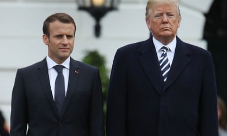 Presidents Trump and Macron at the White House last month