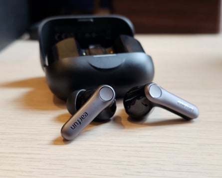 A pair of EarFun Air Pro 4+ earbuds