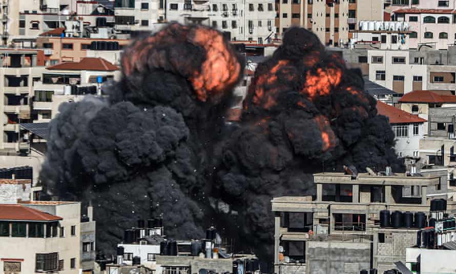 Billowing clouds after explosion