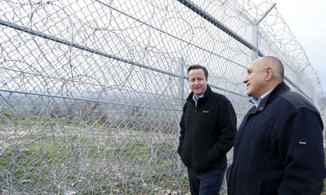 David Cameron inspects Bulgaria’s border controls in 2015 with prime minister Boiko Borisov.  