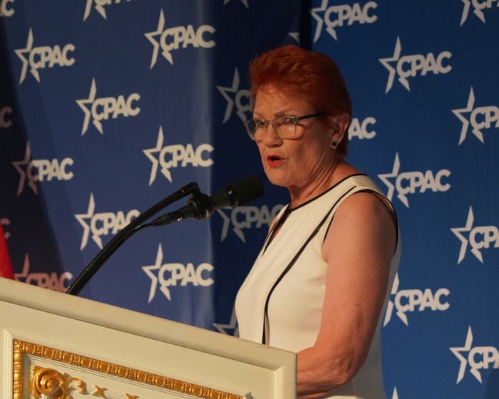 Pauline Hanson skips parliament to speak at conservative conference at Trump’s Mar-a-Lago