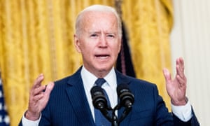 Joe Biden at the White House on 26 August.