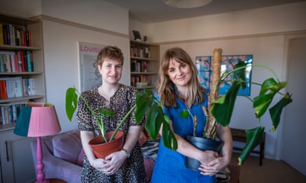 Claire and Elle with cheese plants