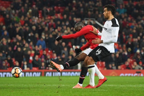 Romelu Lukaku fires in the second for United.