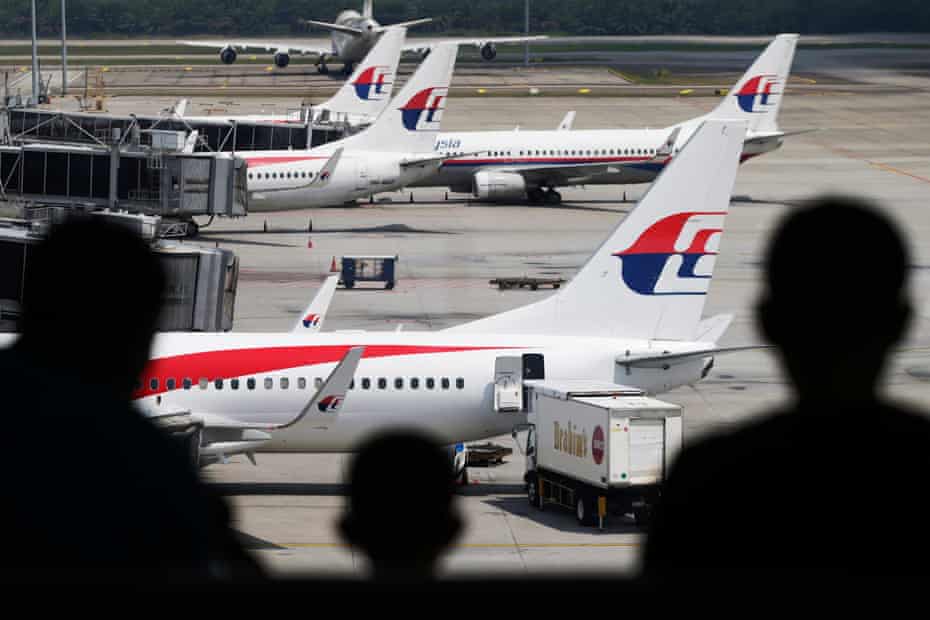 Malaysia Airlines aircraft seen from a viewing gallery at Kuala Lumpur airport