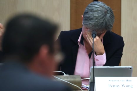 Finance and Public Administration CommitteePenny Wong shows her exasperation while questioning Senator Zed Seselja at the Finance and Public Administration Committee in Parliament House Canberra this afternoon.