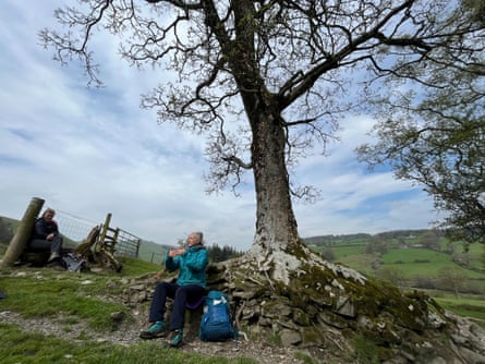 Mindful guide and therapist Belinda Gammon leads a group exercise