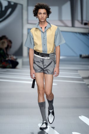 Pulled-up socks at Pradaâs spring/summer 2018, Milan fashion week menâs show
