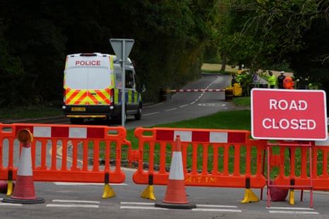 A road block this morning near Chequers, where Keir Starmer will be hosting Donald Trump.
