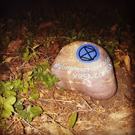 One of the #climateactionrocks placed around Adelaide, Australia on 14 April 2019