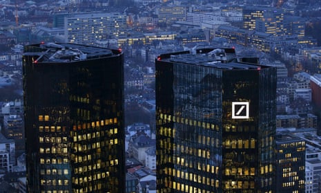 Deutsche Bank’s headquarters in Frankfurt. It has ‘no intent to settle these potential civil claims anywhere near the number cited’.