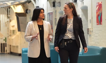 Shabana Mahmood (left) with Governor Sarah Bott during a visit to HMP Bedford in Harpur, Bedfordshire.