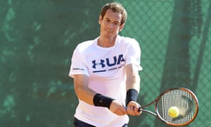 Andy Murray practises in Monte Carlo yesterday in preparation for his return from an elbow injury.