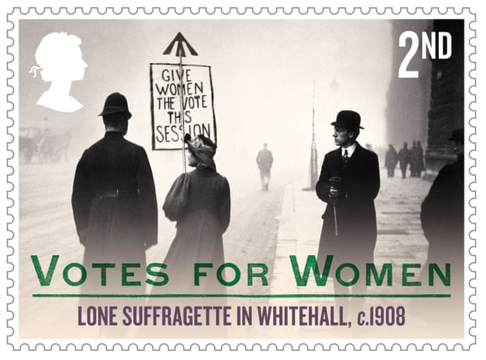 Lone suffragette in Whitehall, 1908
