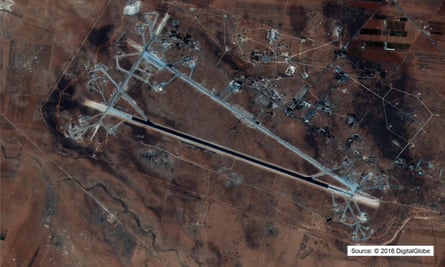 A US Department of Defense image showing the Shayrat airfield in Syria in 2016.