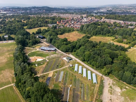 An aerial view of the site.