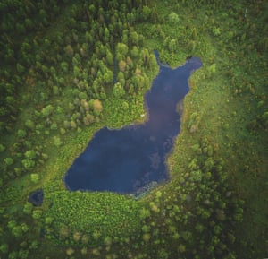 Aerial photographs taken by a drone camera of Kotisaari Island, Lapland  by photographer and artist Jani Ylinampa.
