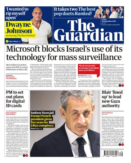 Guardian frontpage